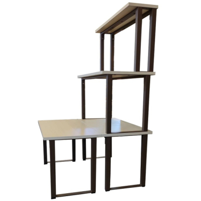 Set of 4 Brown and Wood Rectangular Stacking Display Tables  _5_.jpg