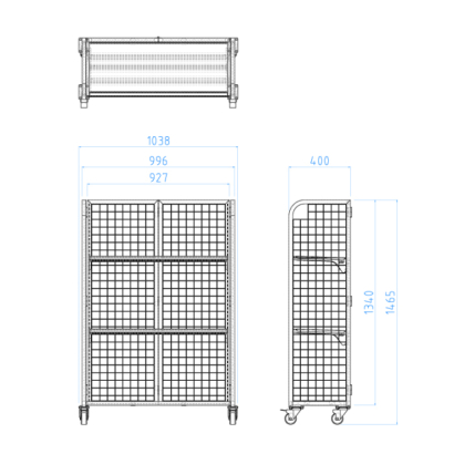 Foldable Gridwall Panel Display Rack with Shelves and Castors _2_.jpg