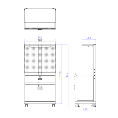Modular System Workstations for Muti-Function with Pegboard, Drawer, and Cabinet_7_.jpg